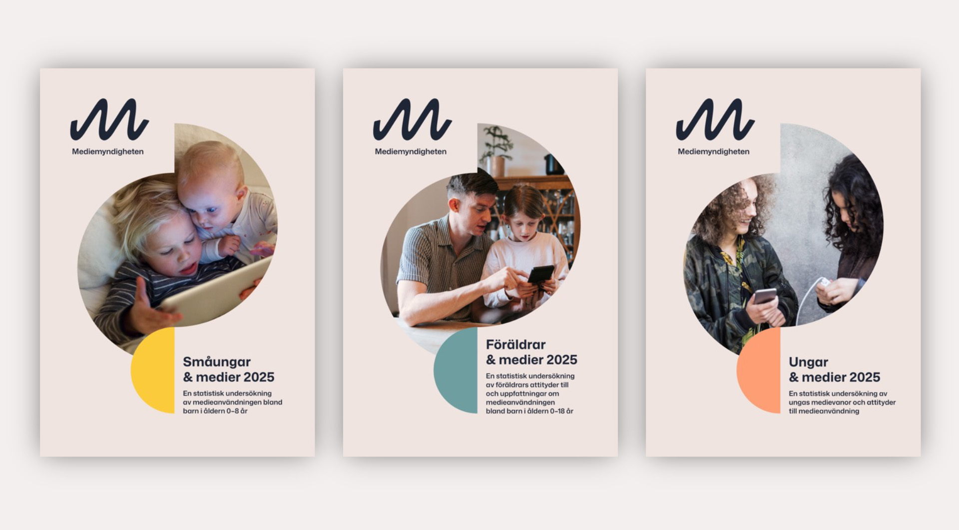 Omslag på rapporterna inom Ungar och medier 2025